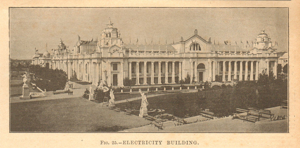 Associate Product St Louis Exhibition 1904. Fig 25 - Electricity building. 1904 old print