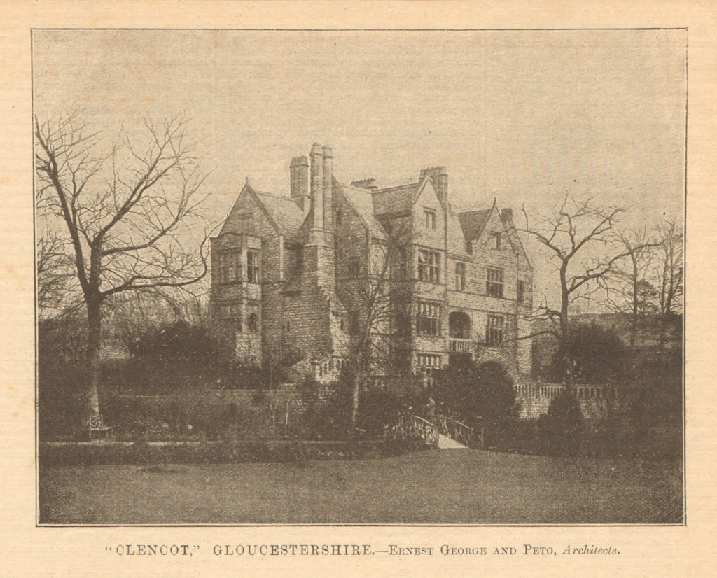 Clencot, Gloucestershire - Ernest George & Peto, Architects 1904 old print