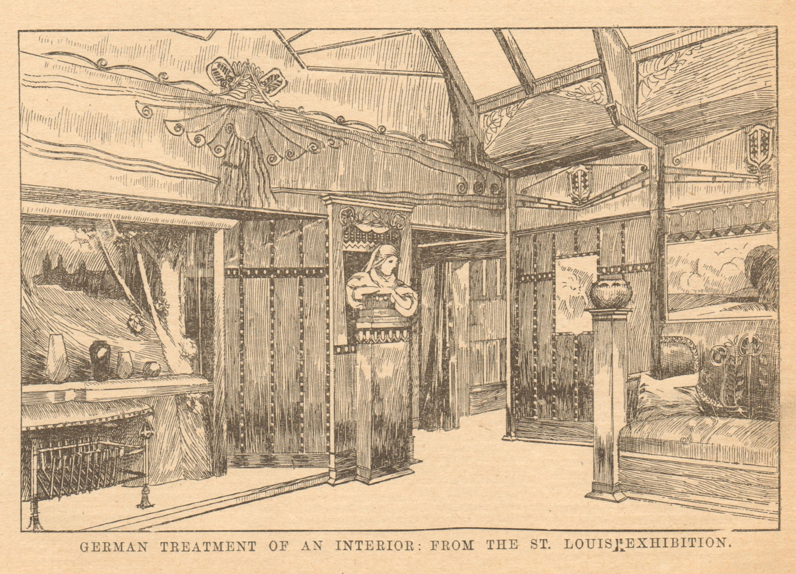 Associate Product German treatment of an interior, from the St. Louis Exhibition. Germany 1905