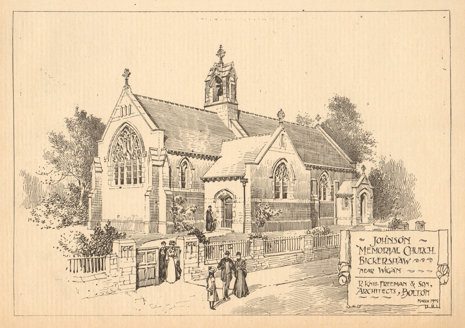 Johnson Memorial Church, Bickershaw nr Wigan. R. Knill Freeman, Architects 1905