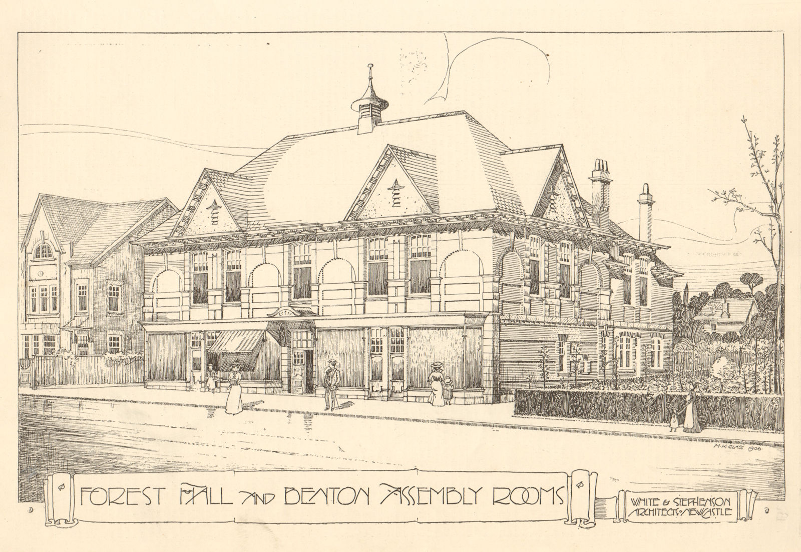 Villa residence, Benton. Ground floor plan. NewcastleuponTyne 1900