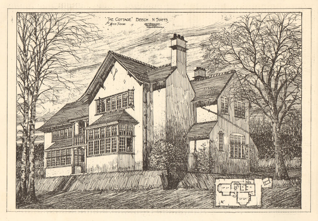 Associate Product The cottage, Beech, Staffordshire for Miss Tudor. GHT Robinson, Architect 1907