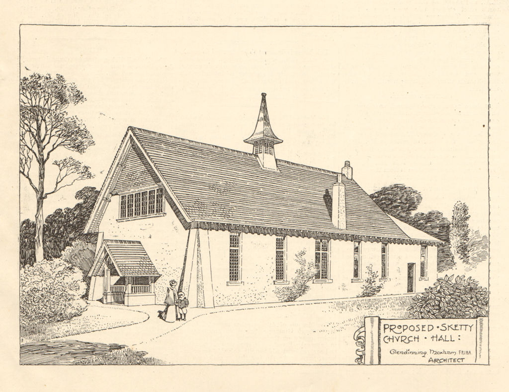 Proposed Sketty Church Hall. Mr. Glendinning Moxham, F.R.I.B.A. Swansea 1907