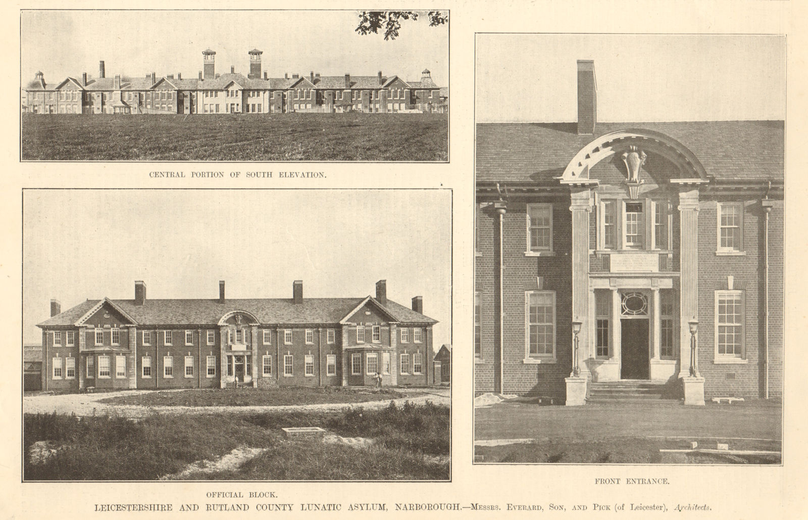 Leicestershire & Rutland County Lunatic Asylum Narborough. Now University 1907