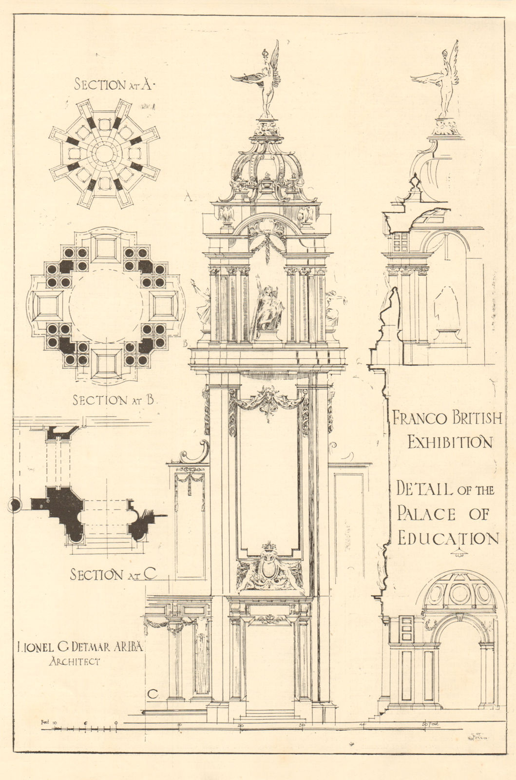 Associate Product Franco British exhibition, Palace of Education, Lionel Detmar Archt. London 1908