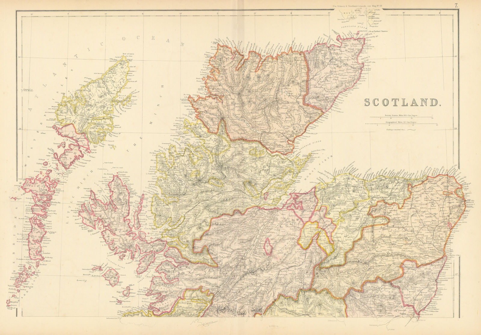 SCOTLAND NORTH. Highlands & islands. Western Isles. Hebrides. BLACKIE 1886 map