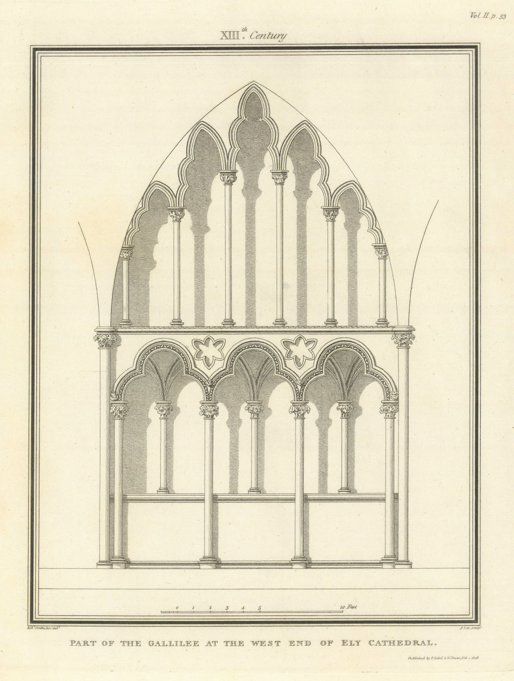 Associate Product Part of the Gallilee at the West end of Ely Cathedral. SMIRKE 1810 old print
