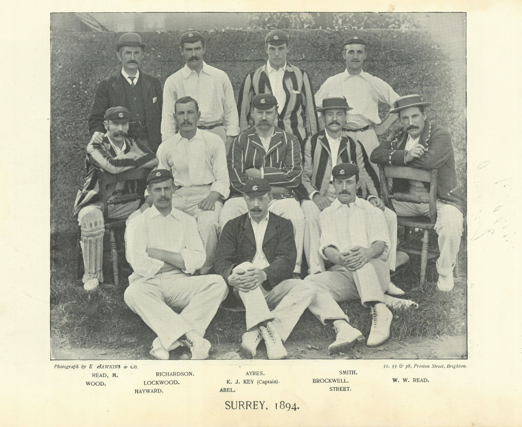Surrey County Cricket Team Read Ayres Smith Wood Key Read Abel Street 1895