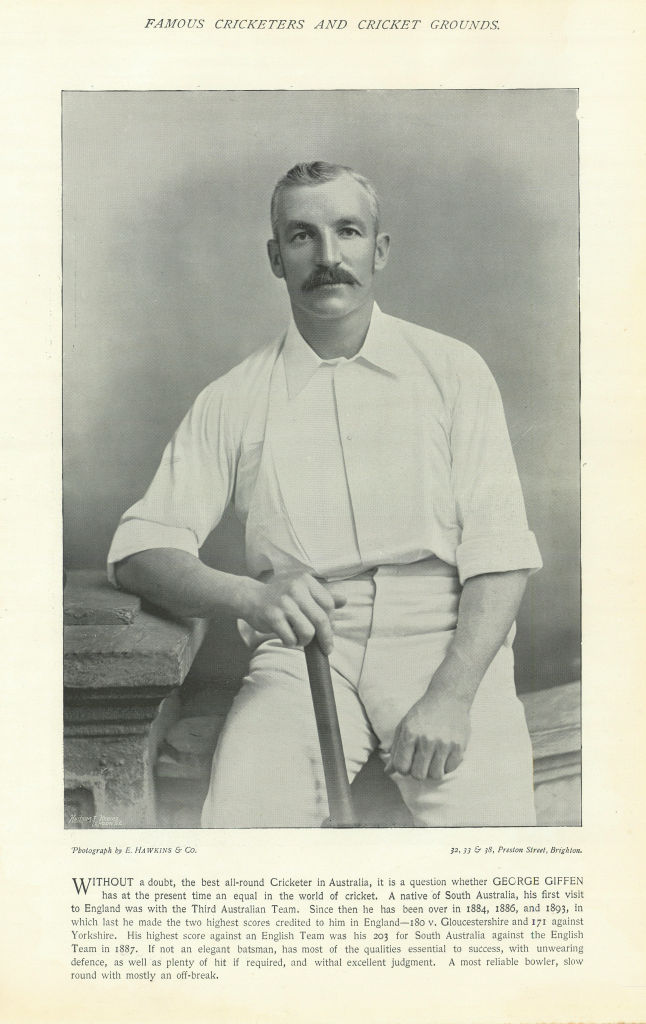 Associate Product George Giffen. All-rounder. Australia cricketer 1895 old antique print picture