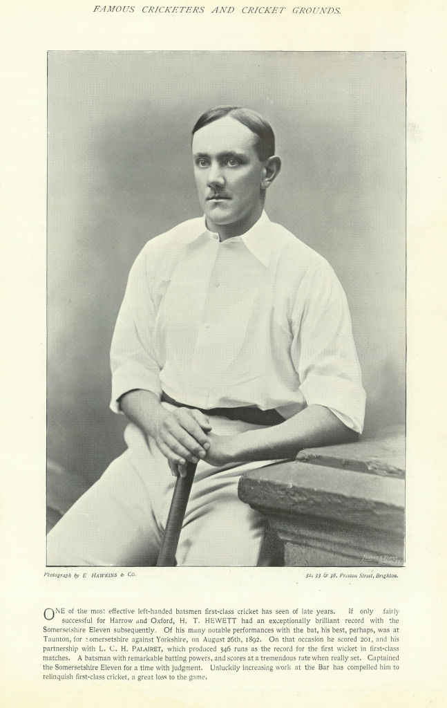 Associate Product Herbert Tremenheere "Herbie" Hewett. Opening batsman. Somerset cricketer 1895