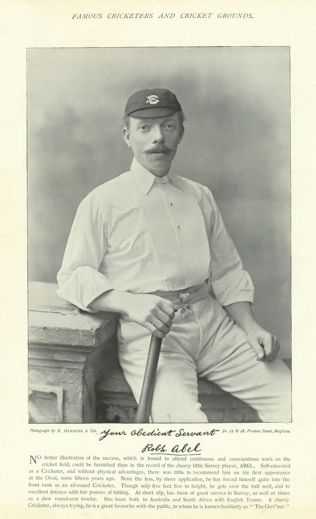 Associate Product Robert Abel. The Guv'nor. Batsman. Surrey cricketer 1895 old antique print