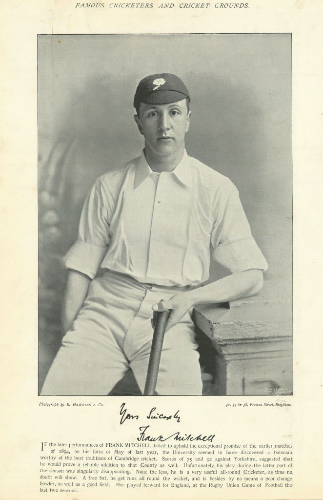Associate Product Frank Mitchell. Batsman. Cambridge cricketer 1895 old antique print picture