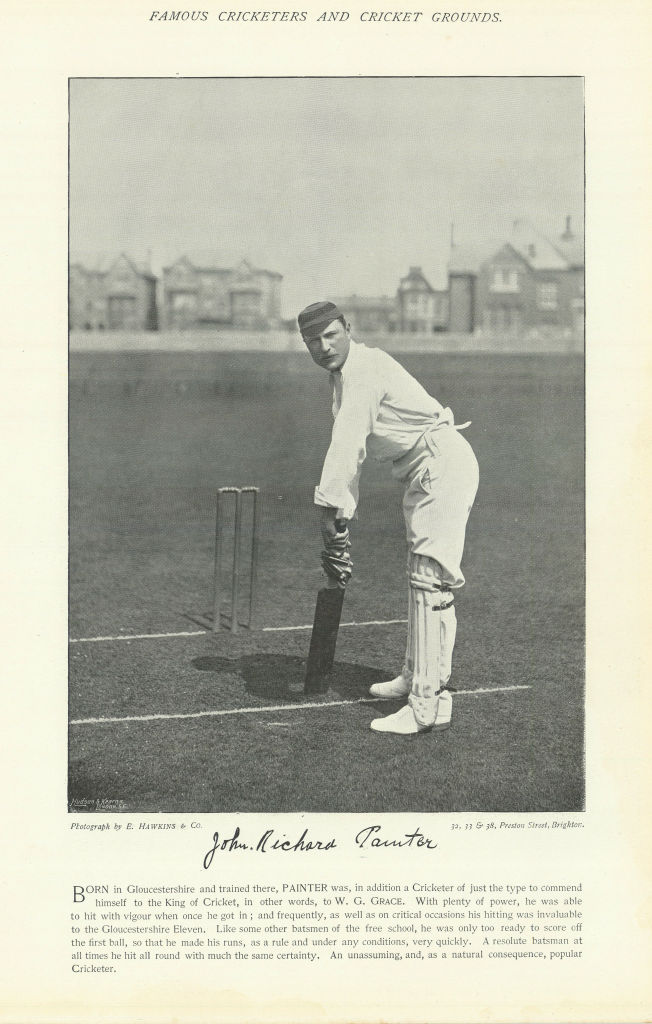 John Richard Painter. Batsman. Gloucestershire cricketer 1895 old print