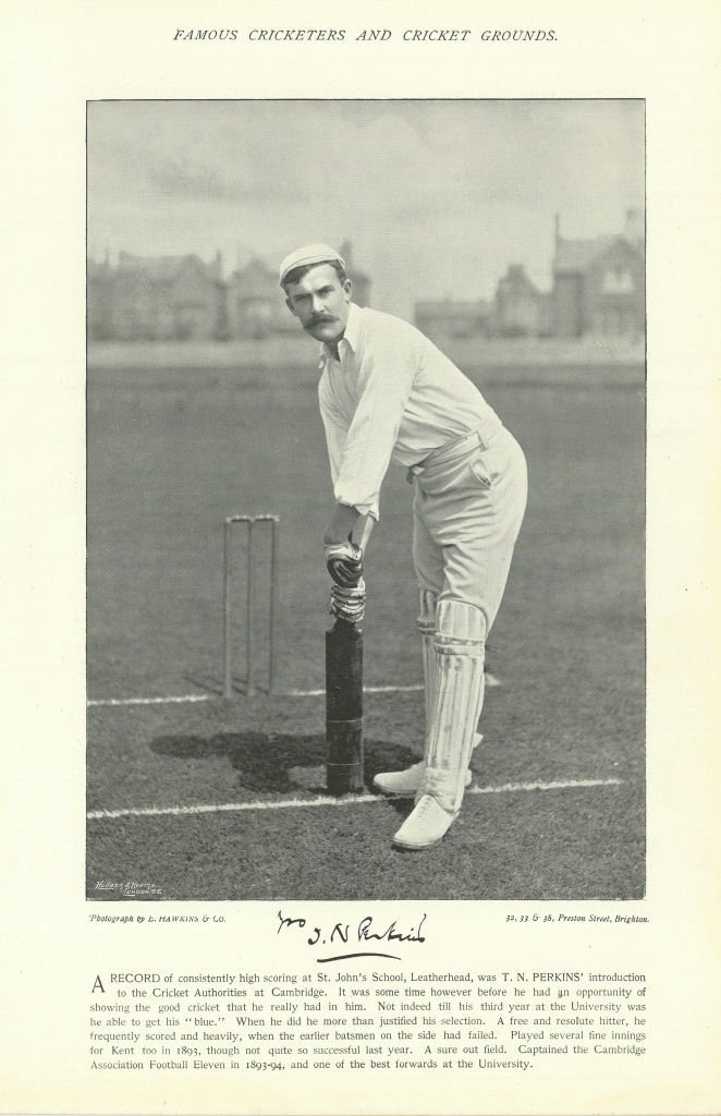 Associate Product Thomas Tosswill Norwood Perkins. Lower order batsman. Kent cricketer 1895