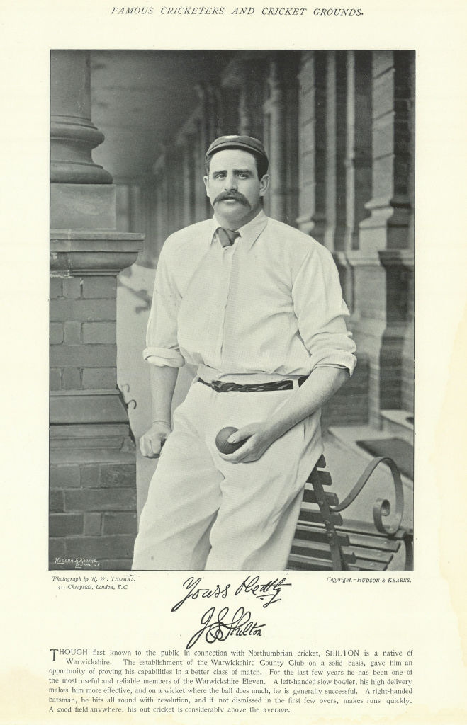 John Edward Shilton. Spin & medium pace bowler. Warwickshire cricketer 1895
