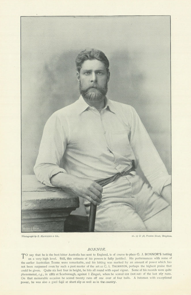 George John Bonnor. Batsman. Australia cricketer 1895 old antique print