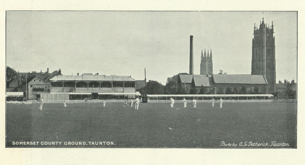 Somerset County Cricket Ground, Taunton 1895 old antique vintage print picture
