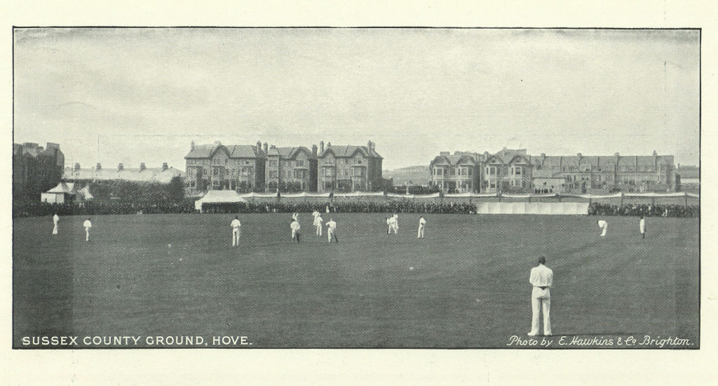Sussex County Cricket Ground, Hove 1895 old antique vintage print picture