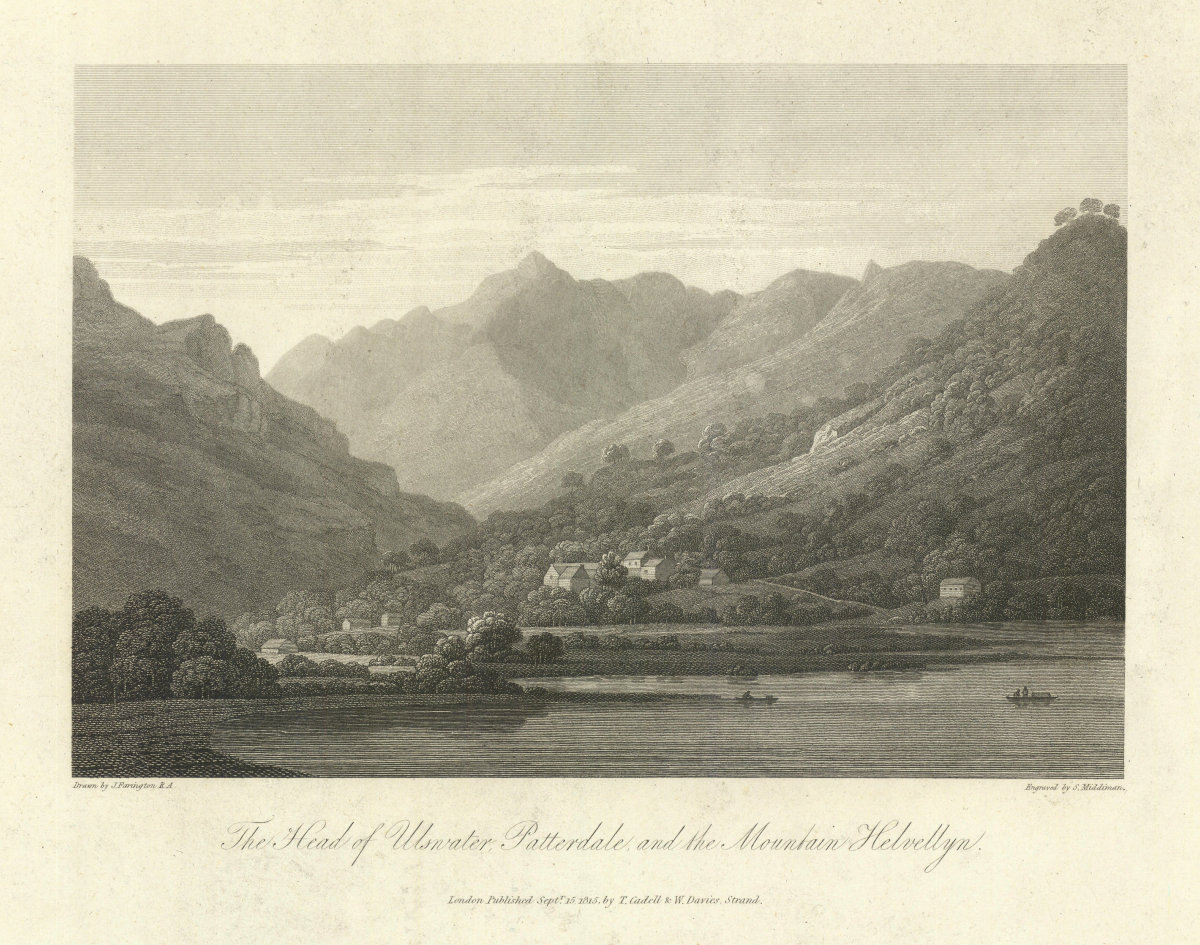 The Head of Ullswater, Patterdale & Helvellyn. Lake District. Cumbria 1816
