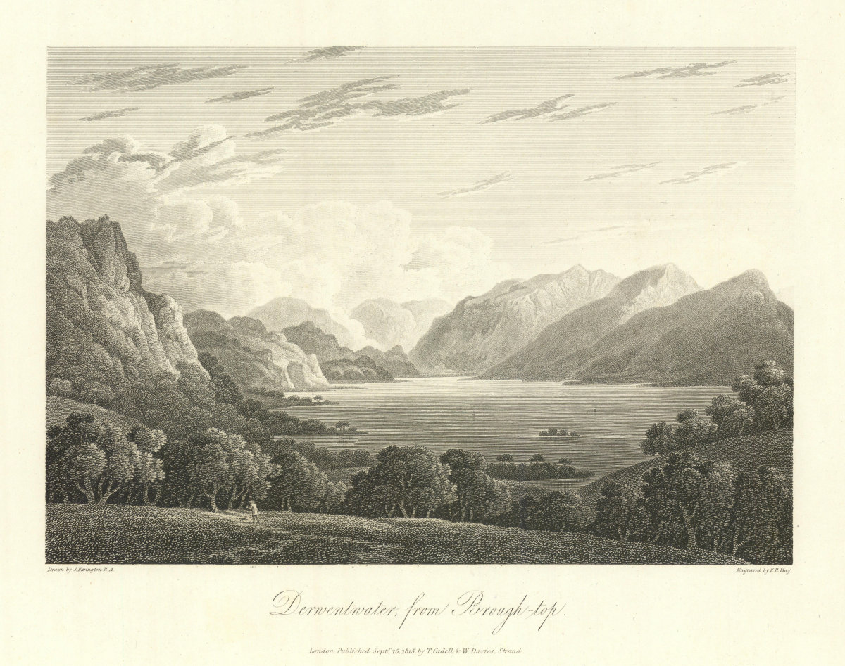 Derwentwater from Brough Top. FARINGTON. English Lake District. Cumbria 1816