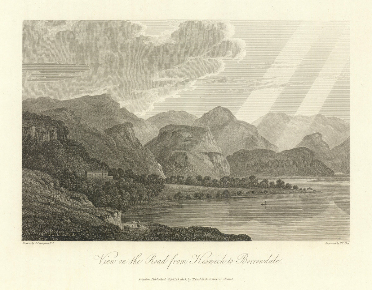 View on the Road from Keswick to Borrowdale. English Lake District. Cumbria 1816