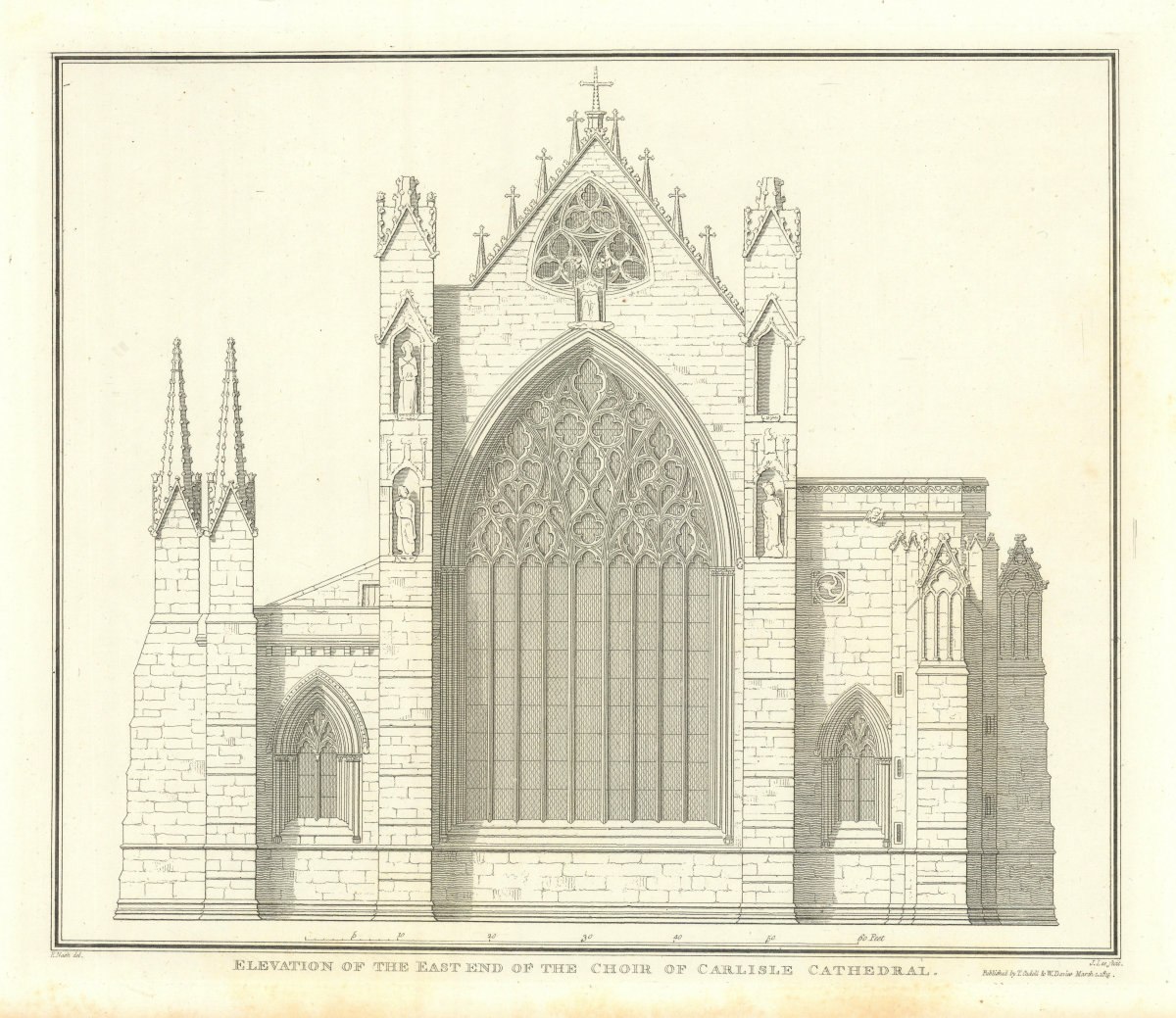 Associate Product Elevation of the East End of the Choir of Carlisle Cathedral. Cumbria 1816