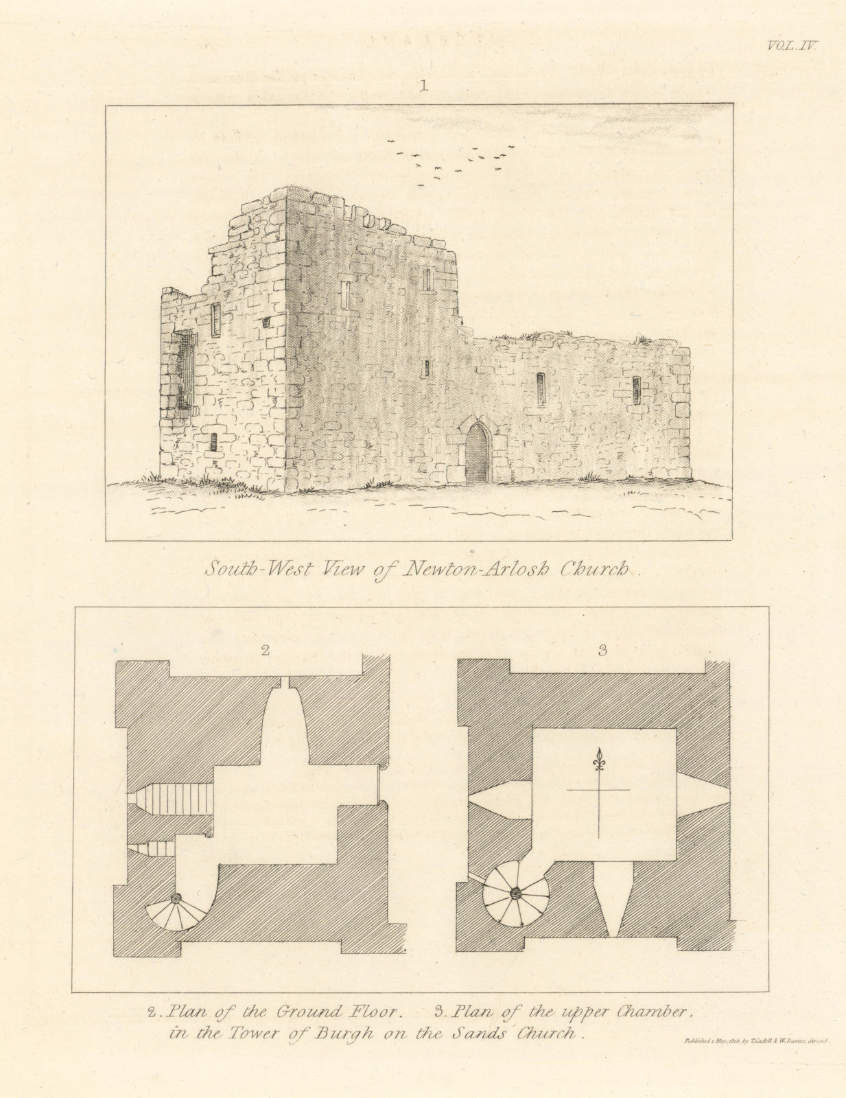 Associate Product View & plans of St. John the Evangelist Church, Newton Arlosh, Cumbria 1816 map