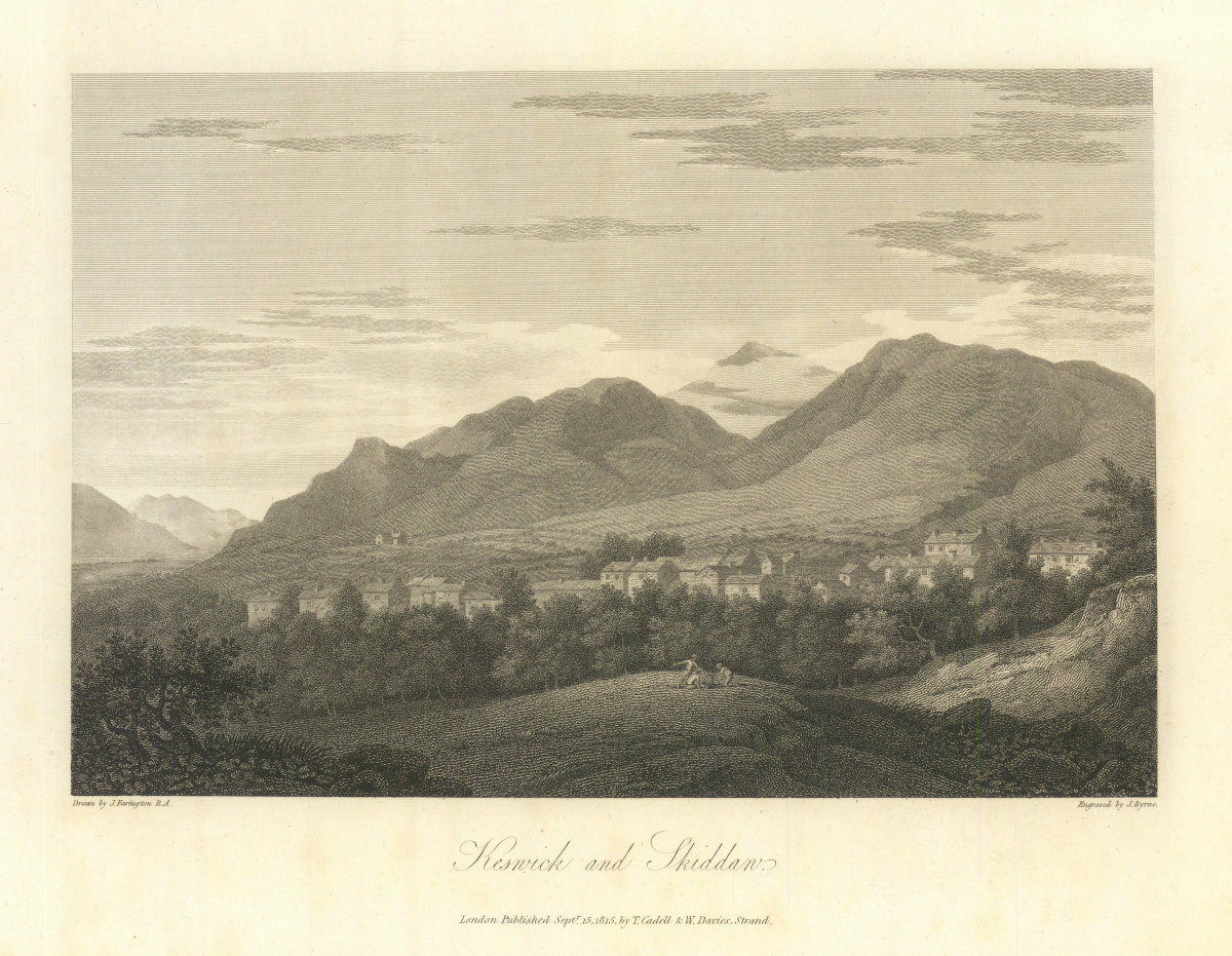 Associate Product Keswick and Skiddaw by Joseph Farington. English Lake District. Cumbria 1816