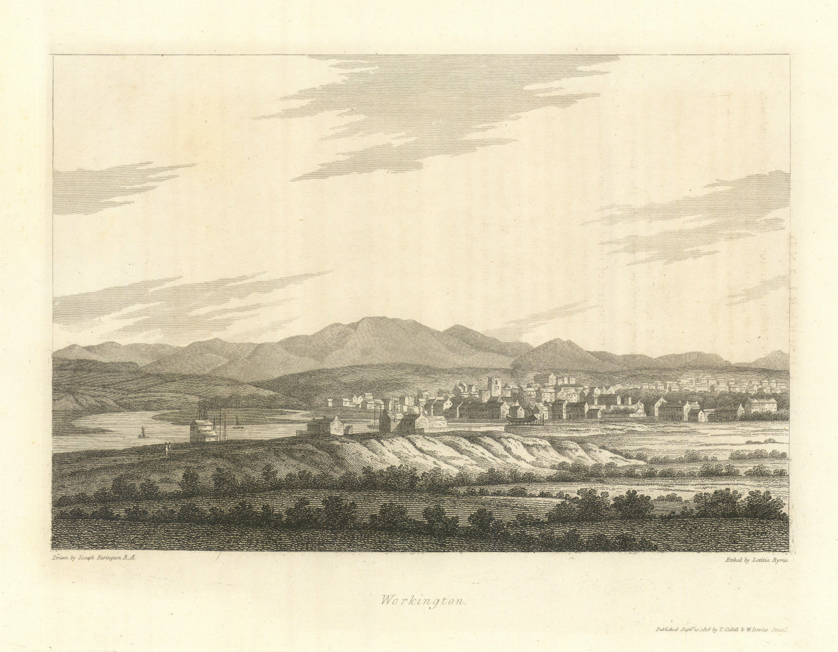 View of Workington by Joseph Farington. English Lake District. Cumbria 1816