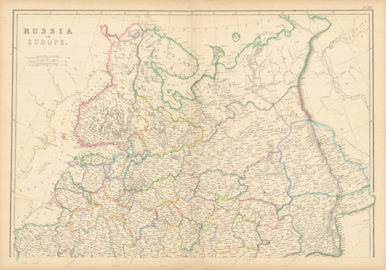 Russia in Europe, North. Finland Livonia Estonia Courland Latvia WELLER 1859 map