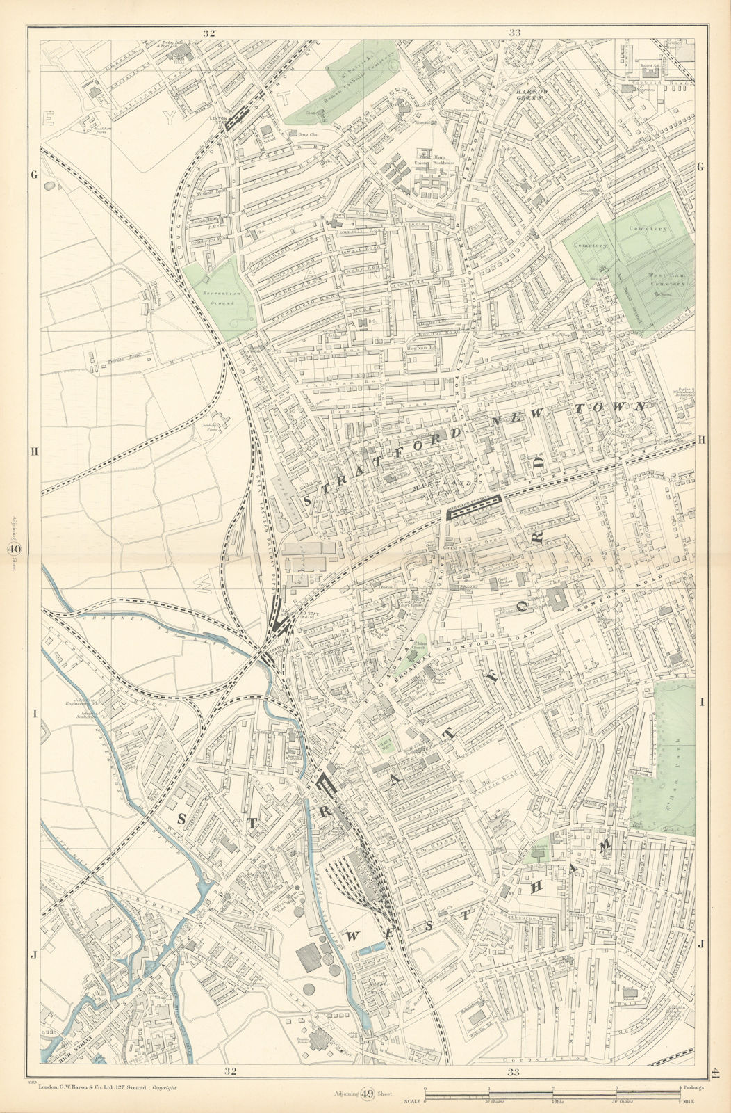 EAST LONDON Stratford New Town West Ham Leyton Maryland. Westfield site 1900 map