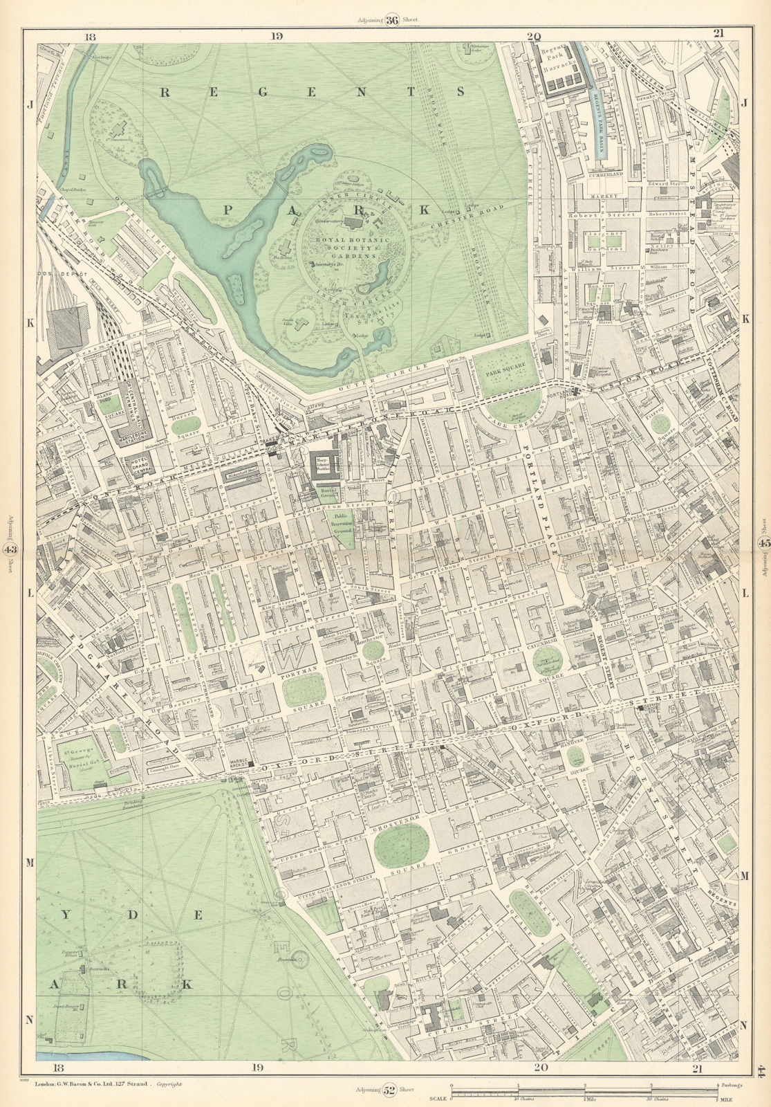 MAYFAIR MARYLEBONE Regent's Park Fitzrovia Bayswater Soho Hyde Park 1900 map
