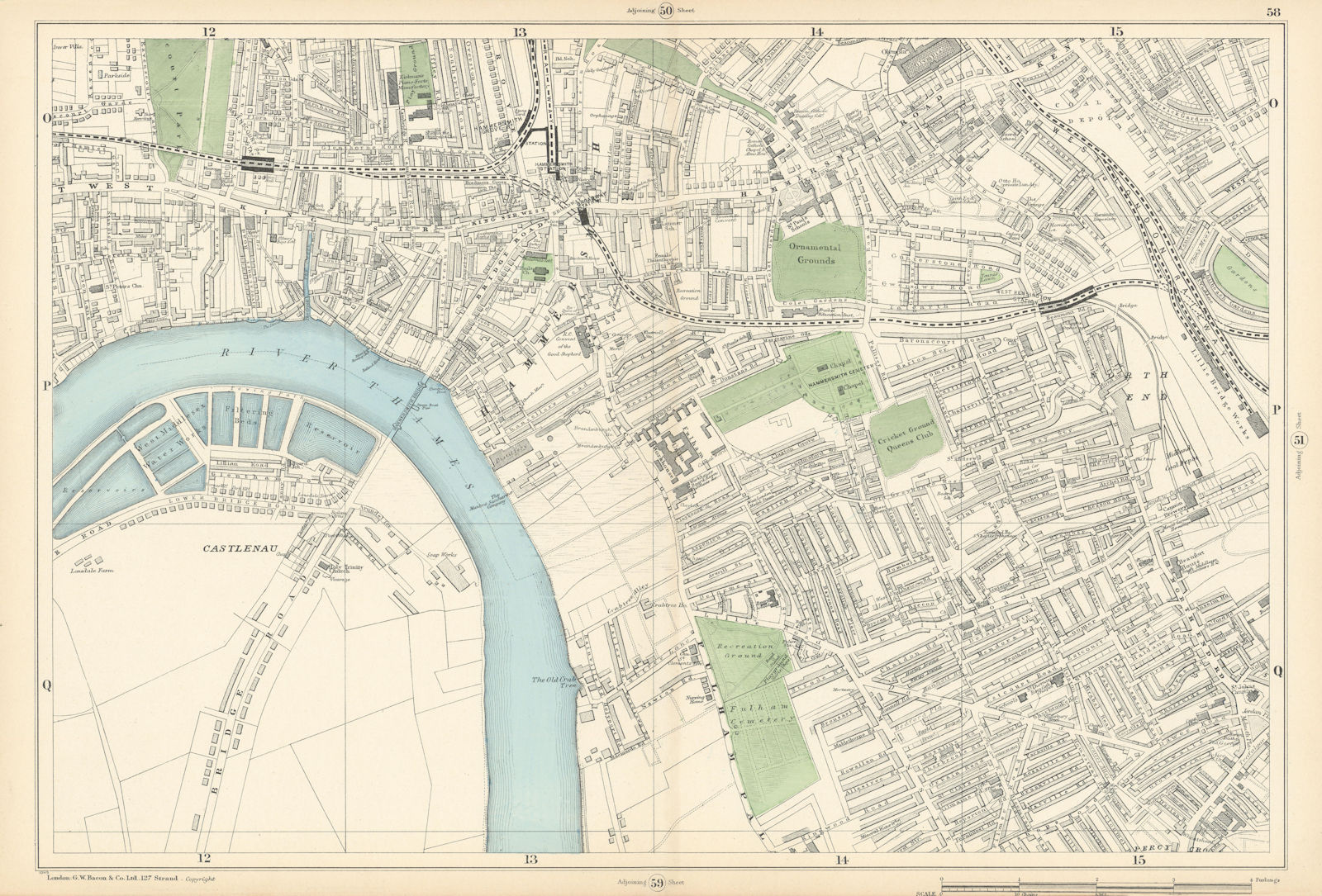 HAMMERSMITH & FULHAM Castlenau West Kensington Barons Court Earls Court 1900 map