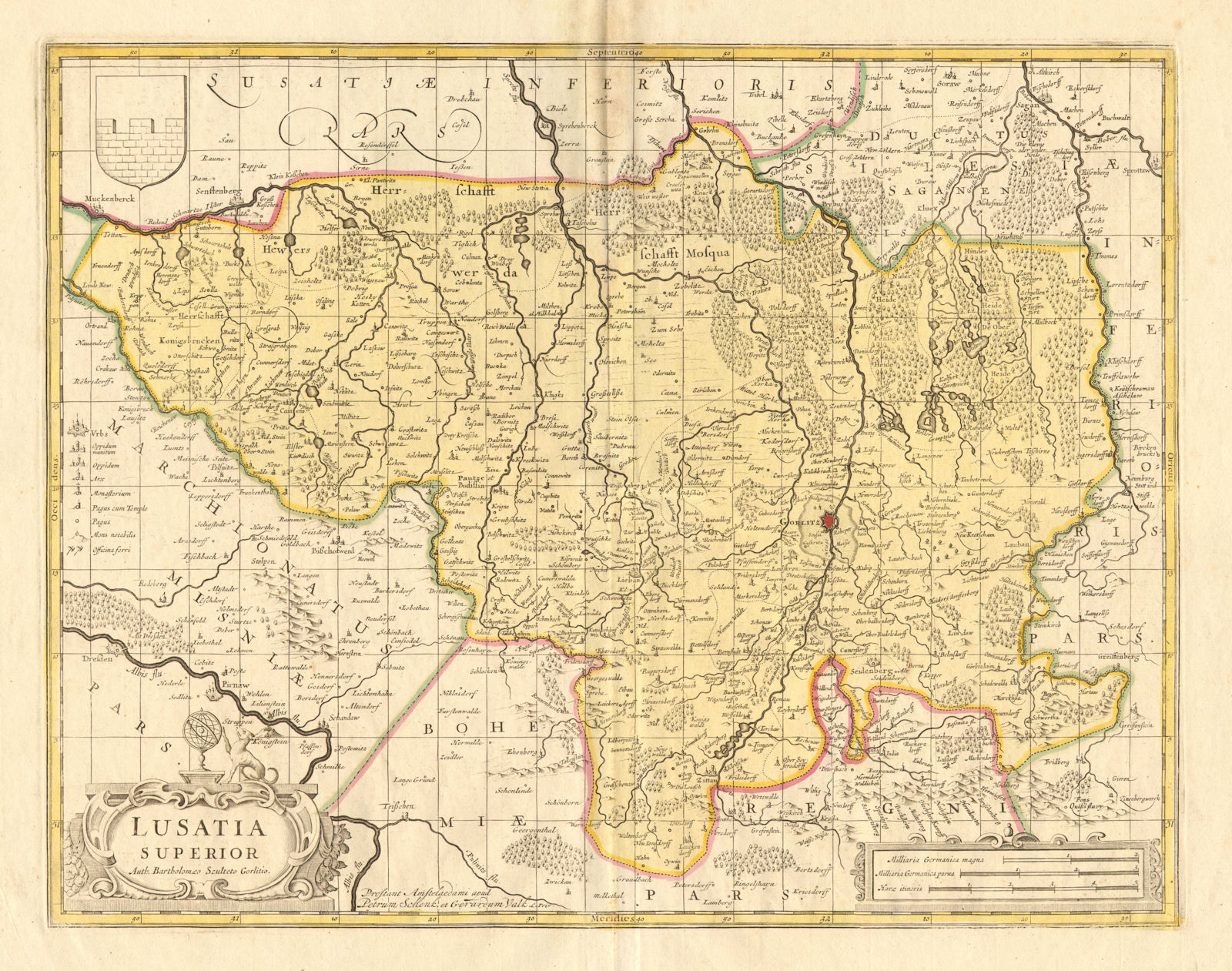 Upper 'LUSATIA SUPERIOR' Oberlausitz. Germany Poland Dresden. HOMANN c1730 map