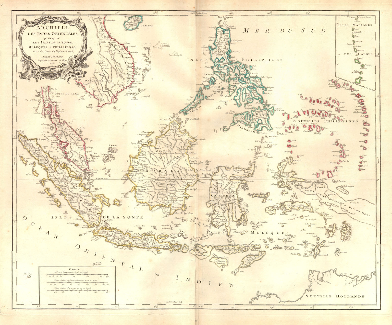 'Archipel des Indes Orientales'. East Indies Philippines. DE VAUGONDY 1750 map
