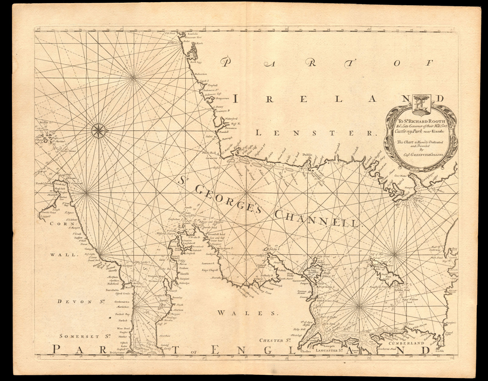 'St. Georges Channell' sea chart. The Irish & Celtic Seas. COLLINS c1774 map