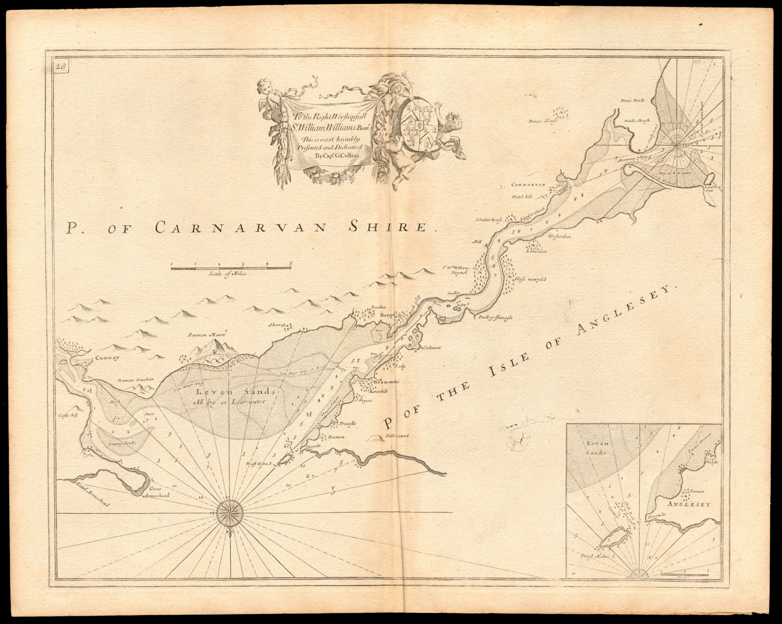 MENAI STRAIT sea chart. Anglesey Bangor Conwy Caernarfon.COLLINS c1774 old map