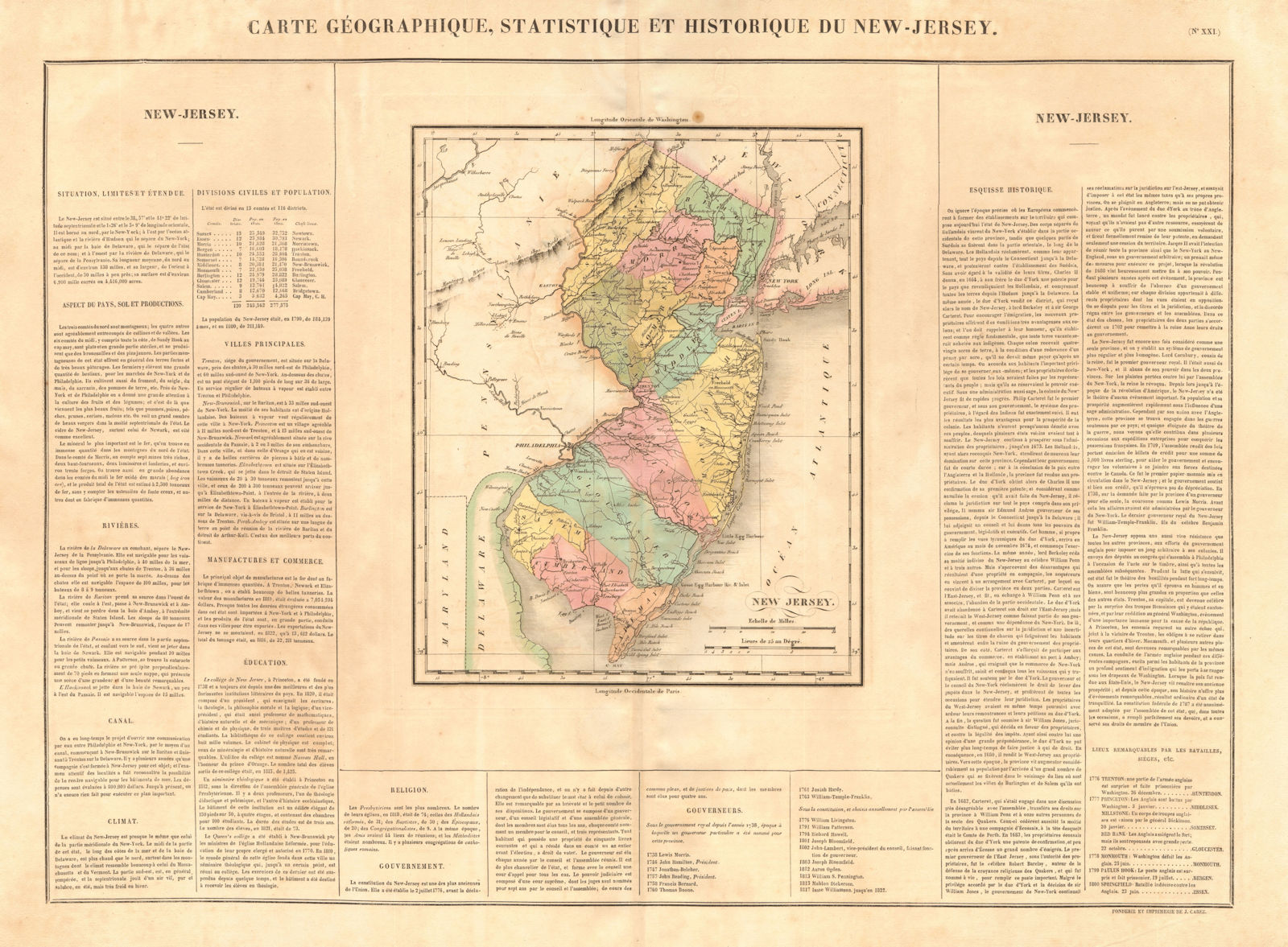 Associate Product New Jersey antique state map. Counties. BUCHON 1825 old plan chart