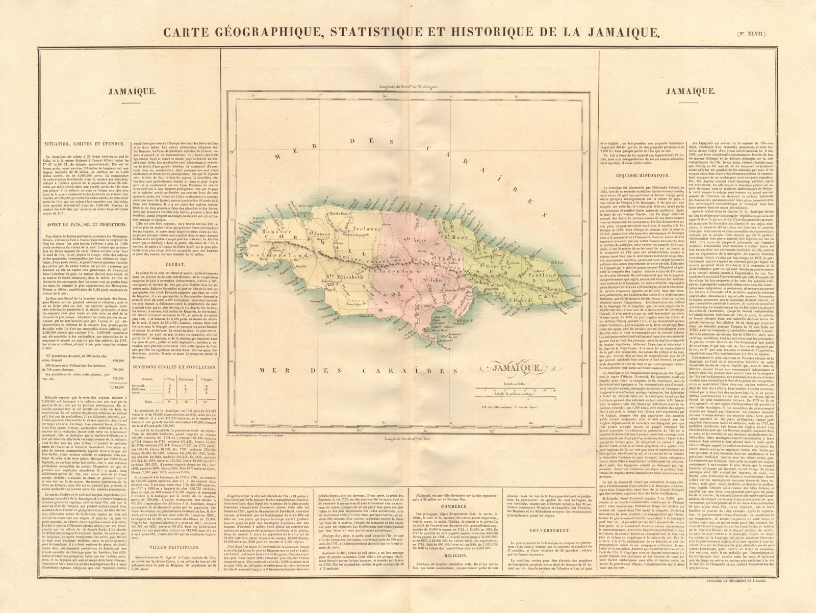 Associate Product 'Jamaïque'. The island of Jamaica showing counties. BUCHON 1825 old map