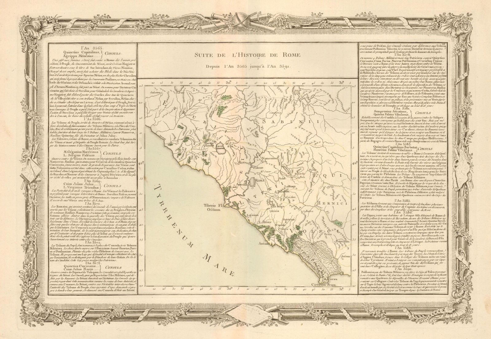Associate Product 'Suite de L'Histoire de Rome… 3565-3591'. (439-413 BC). BUY DE MORNAS 1762 map