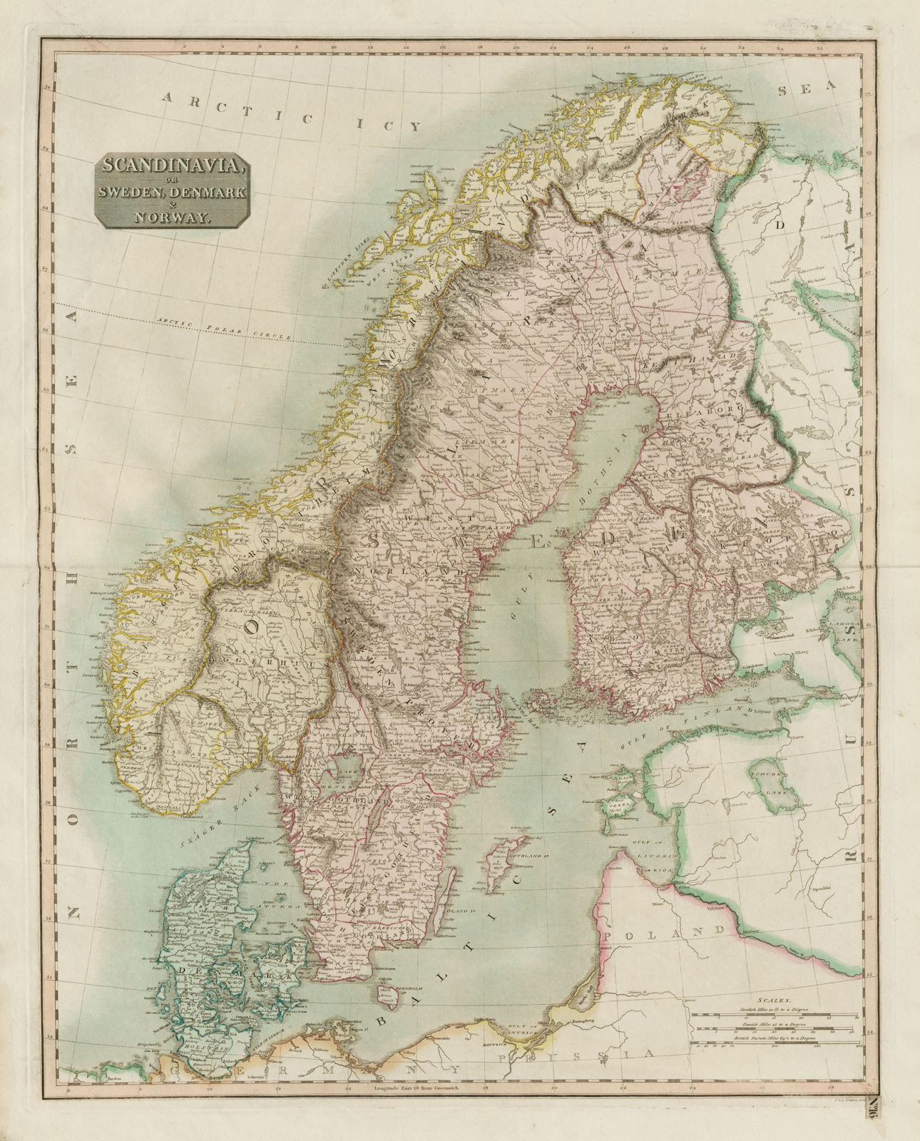 "Scandinavia, or Sweden, Denmark & Norway" Swedish Finland. THOMSON 1817 map