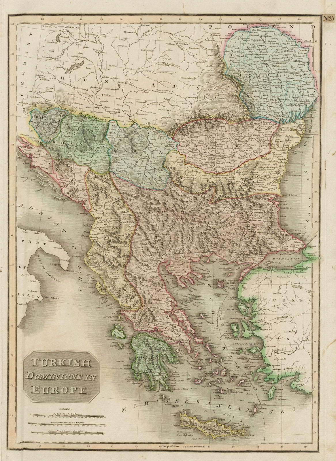 "Turkish dominions in Europe". Greece & the Balkans. THOMSON 1817 old map