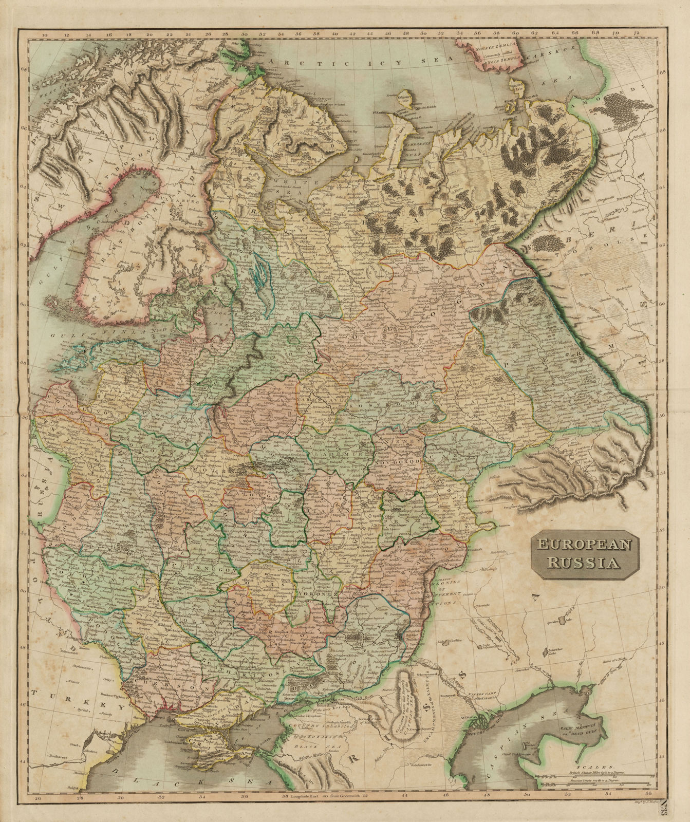 "European Russia" including Baltics Belarus Ukraine. THOMSON 1817 old map