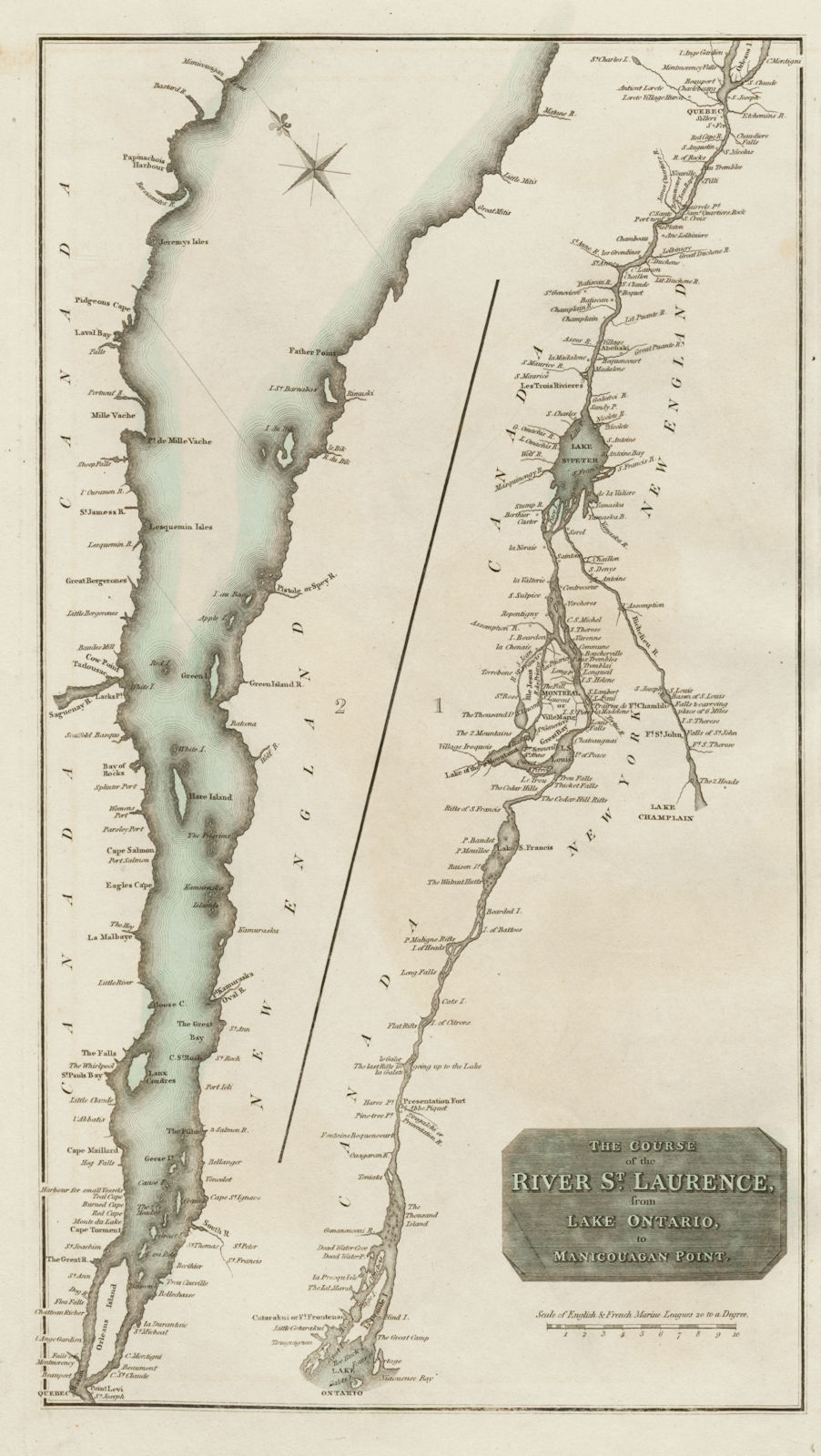 "The course of the River St. Laurence…". St Lawrence, Canada. THOMSON 1817 map