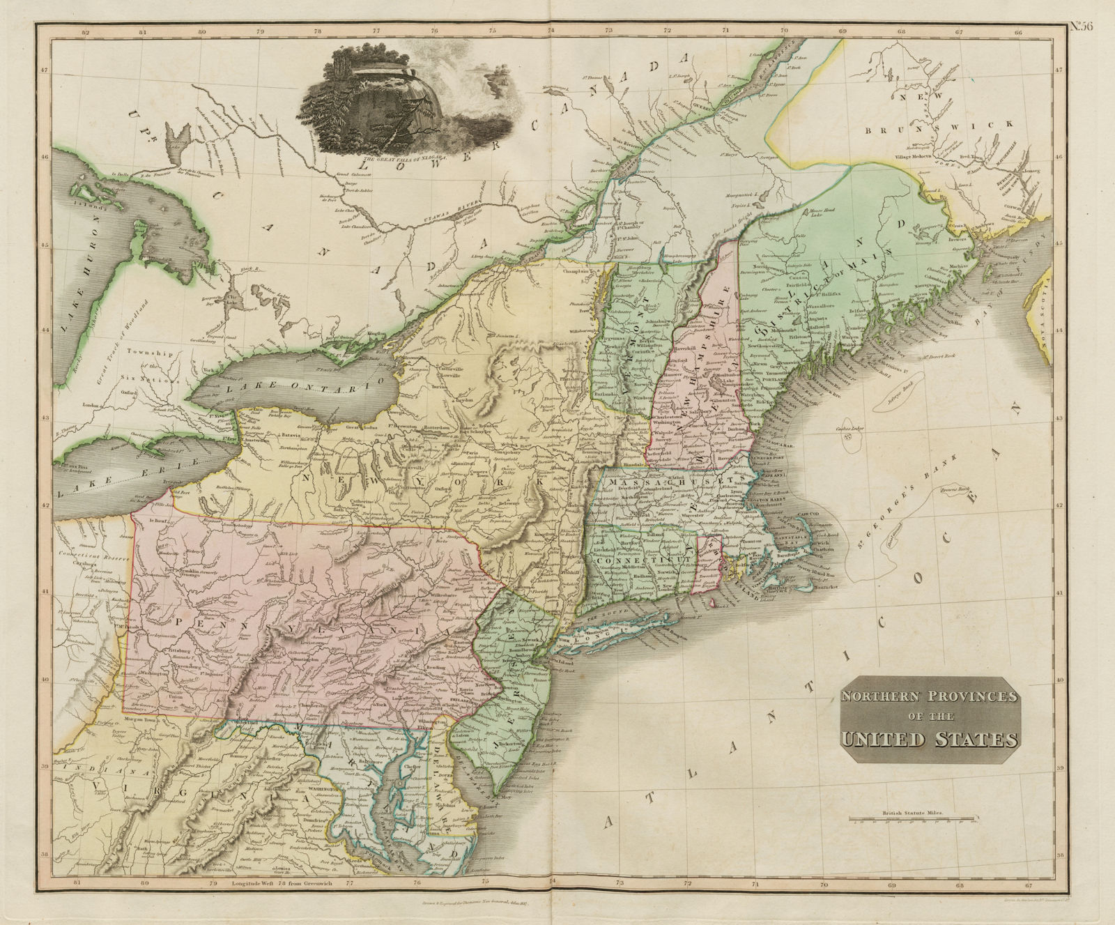 "Northern provinces of the United States". THOMSON. District of Main[e] 1817 map