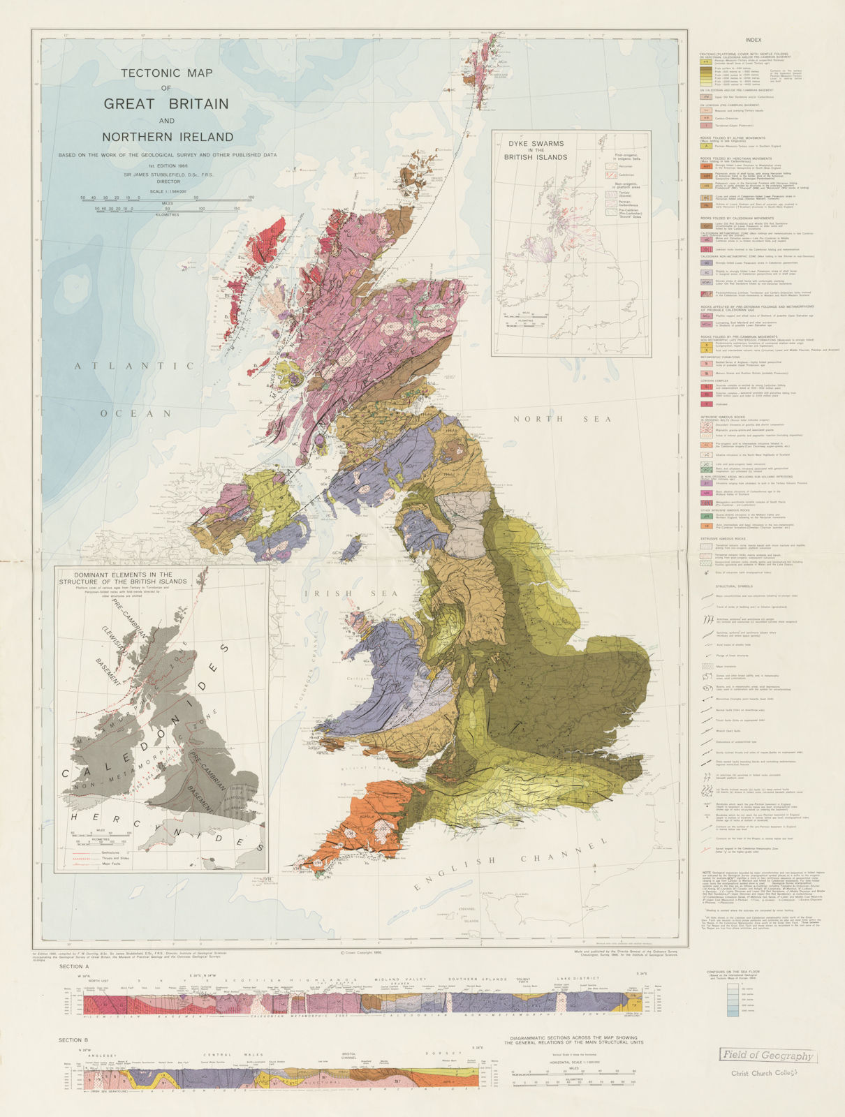Tectonic map of Great Britain and Northern Ireland. Geological survey 1966