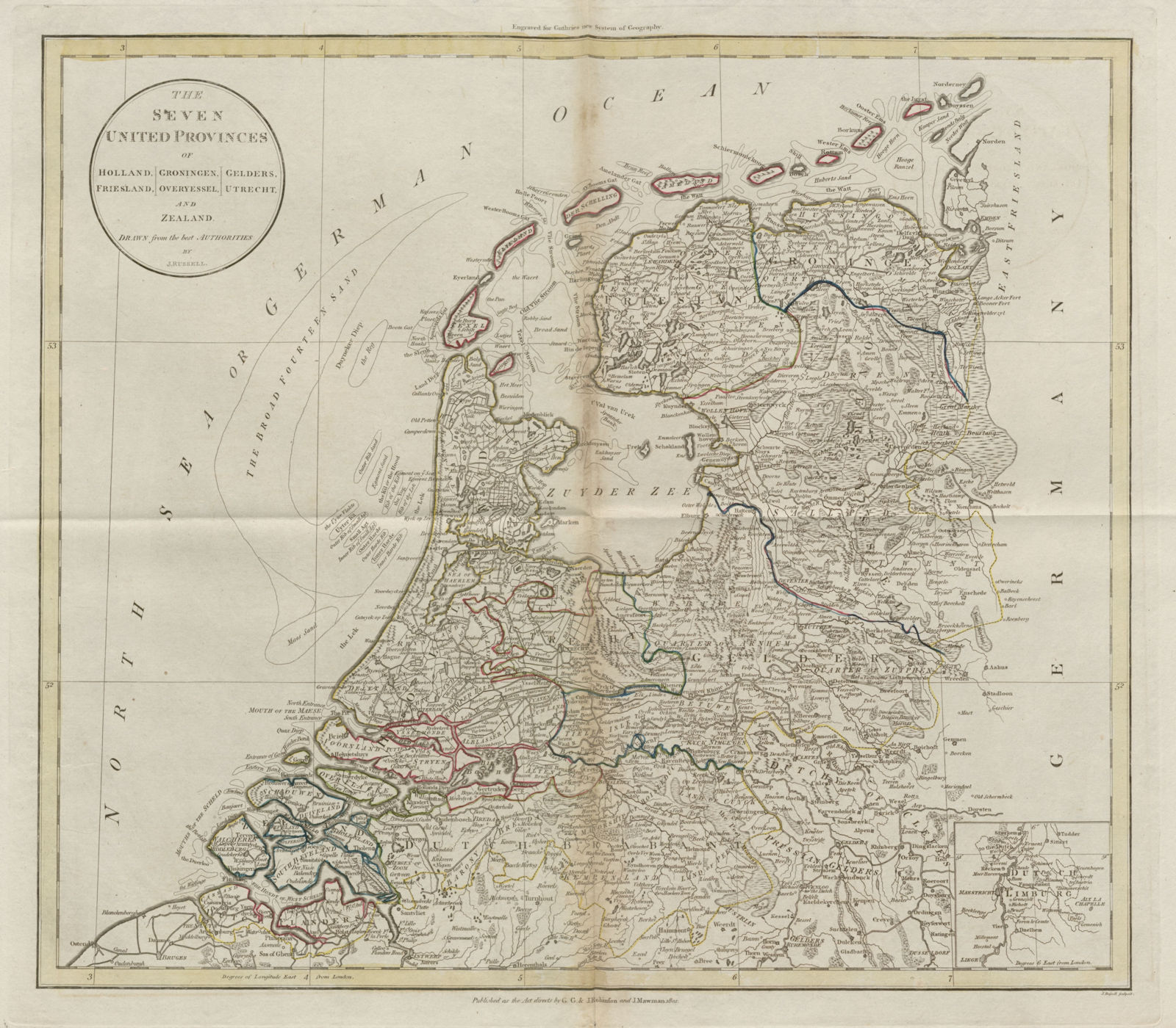 "The Seven United Provinces of Holland, Groningen, Gelders…". RUSSELL 1801 map
