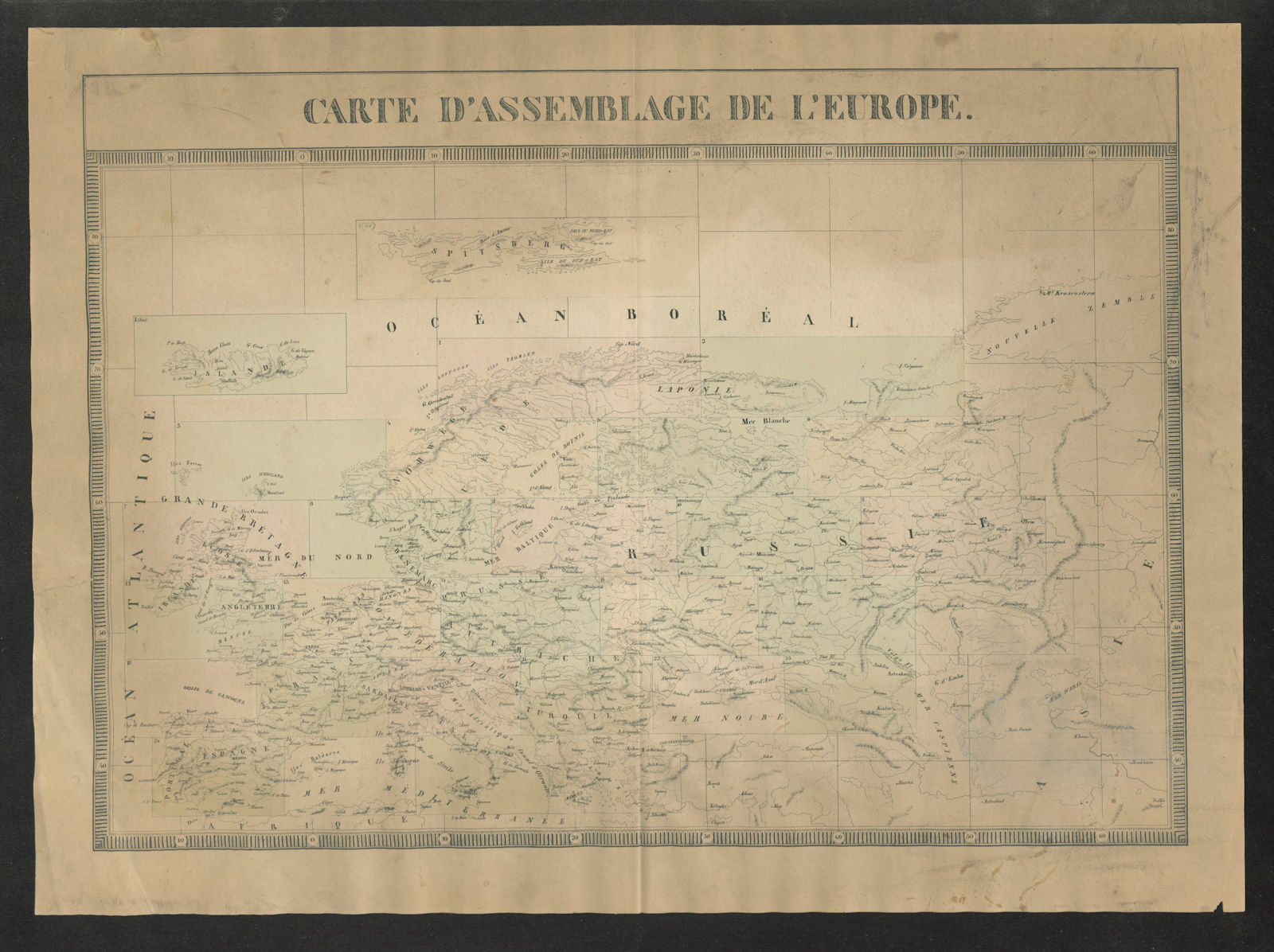 Associate Product "Carte d'Assemblage de l'Europe. VANDERMAELEN 1827 old antique map plan chart