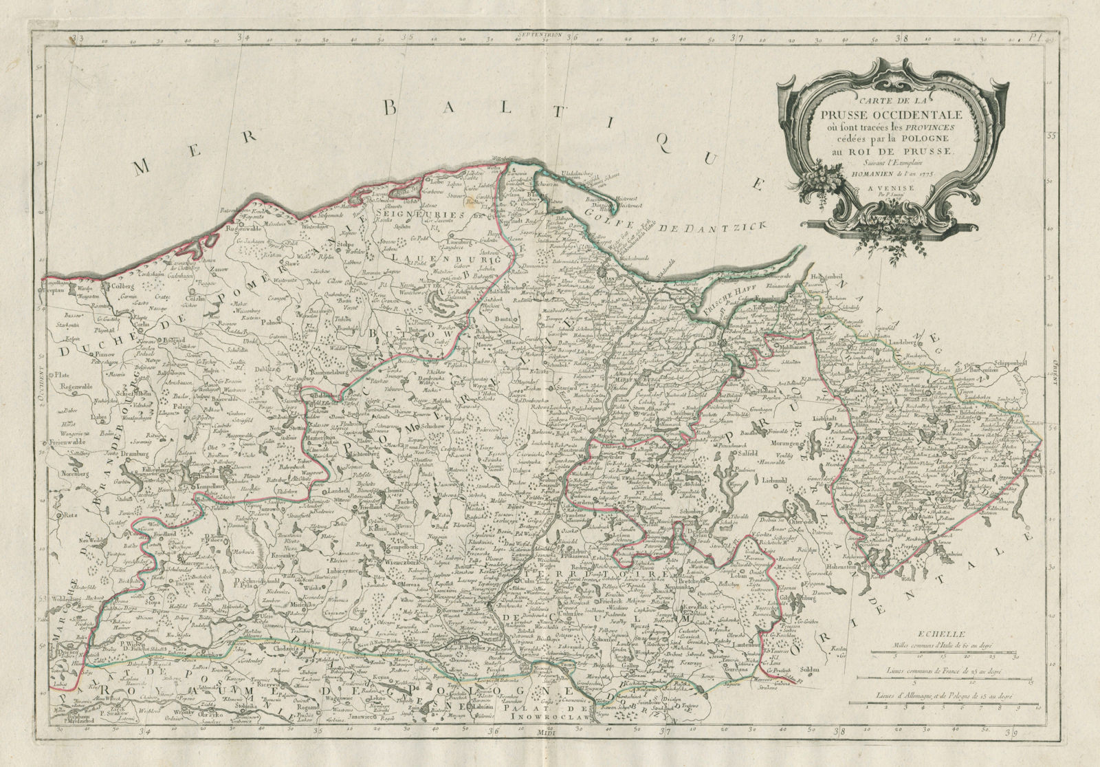 Associate Product "Carte de la Prusse Occidentale…". Poland Prussia. SANTINI / HOMANN 1784 map
