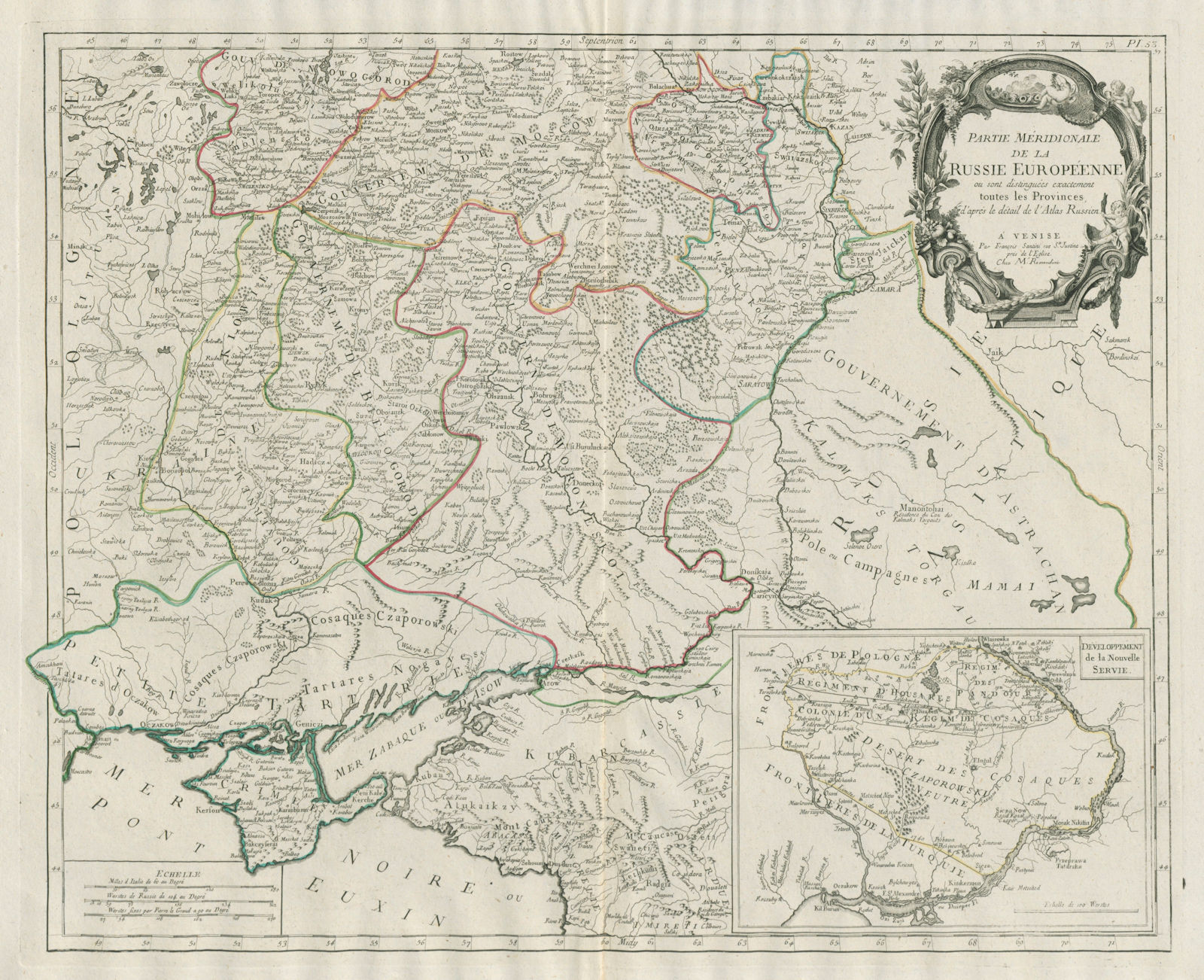 "Partie Méridionale de la Russie Européenne…". Ukraine. SANTINI 1784 old map